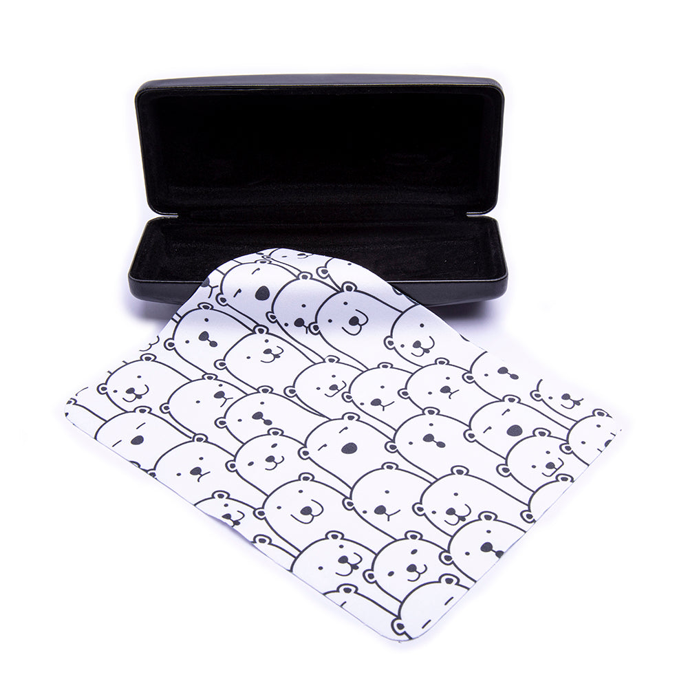 Paño de microfibra con estampado de osos color Blanco