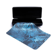 Paño de microfibra con estampado de palmeras color Azul.