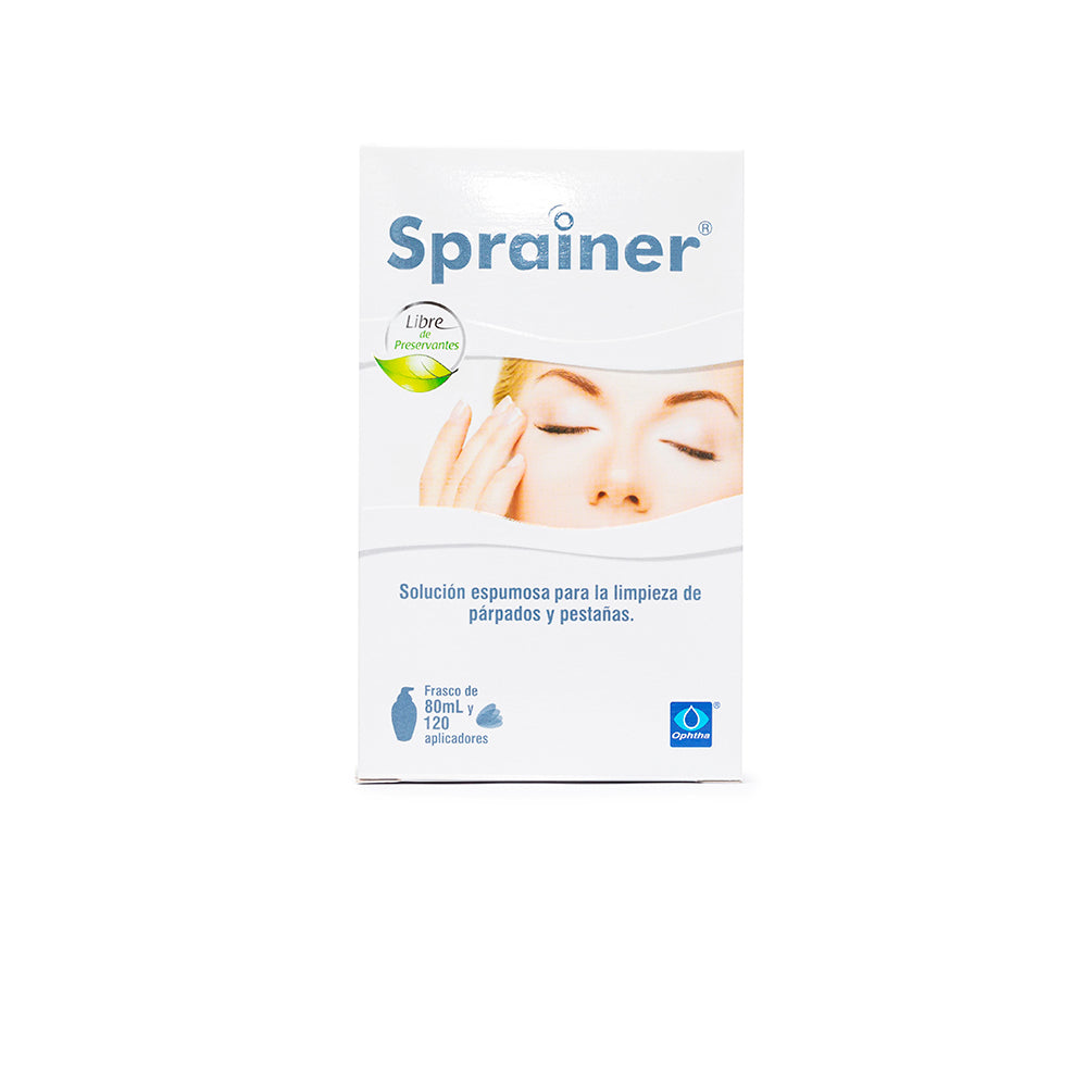 Producto para limpieza de párpados y pestañas del laboratorio Optha, de 80 ml. 